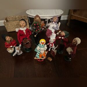 Byers Choice Carolers Vintage Christmas Figurines Lot annalee duck on sled